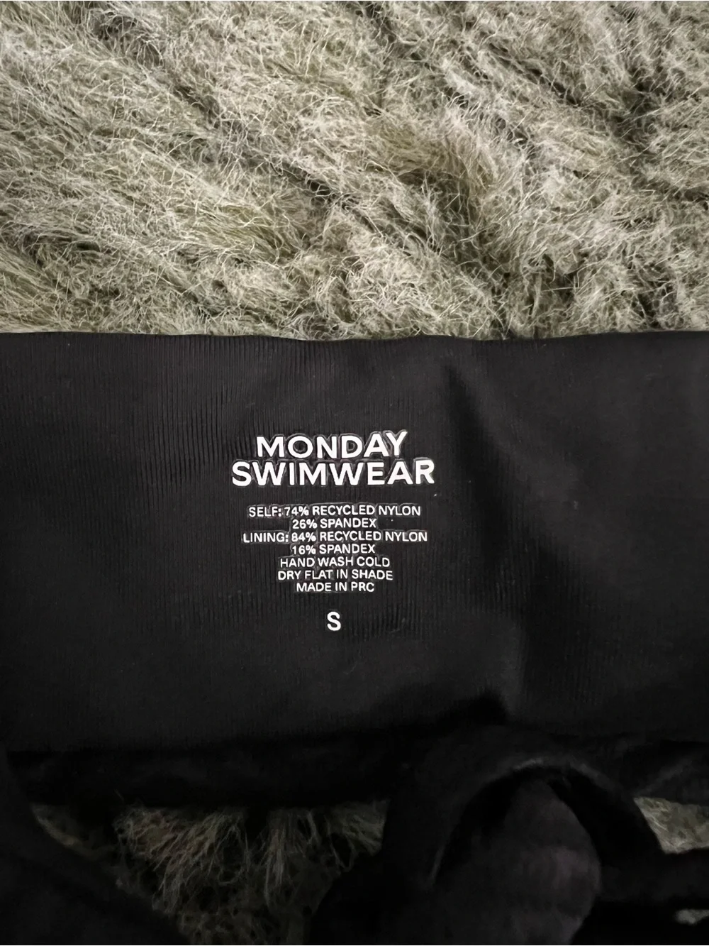 Monday Swimwear St. Martin Top Black Chevron Small NWT